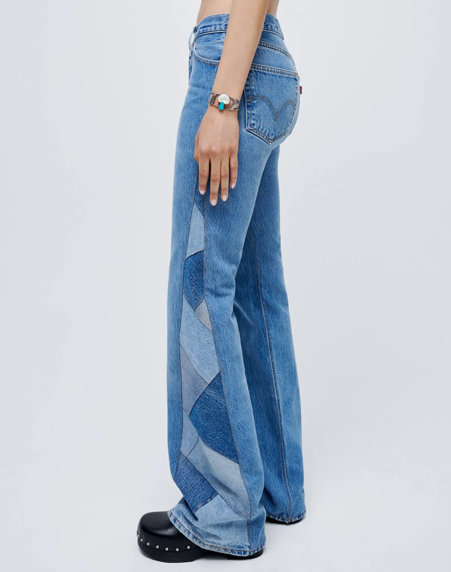 70s Low Rise Flare - Indigo Patched sold by Re/Done product image thumbnail 5