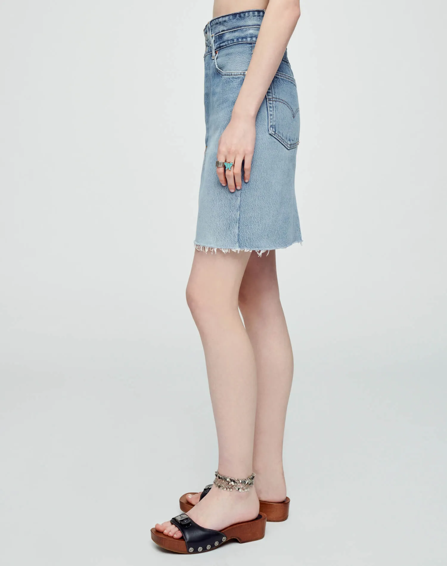 Levi's Double Waisted Pencil Skirt - Indigo sold by Re/Done product image thumbnail 5