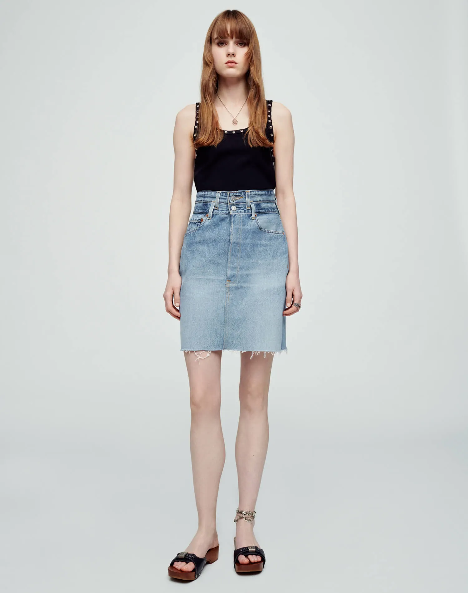 Levi's Double Waisted Pencil Skirt - Indigo sold by Re/Done product image thumbnail 4