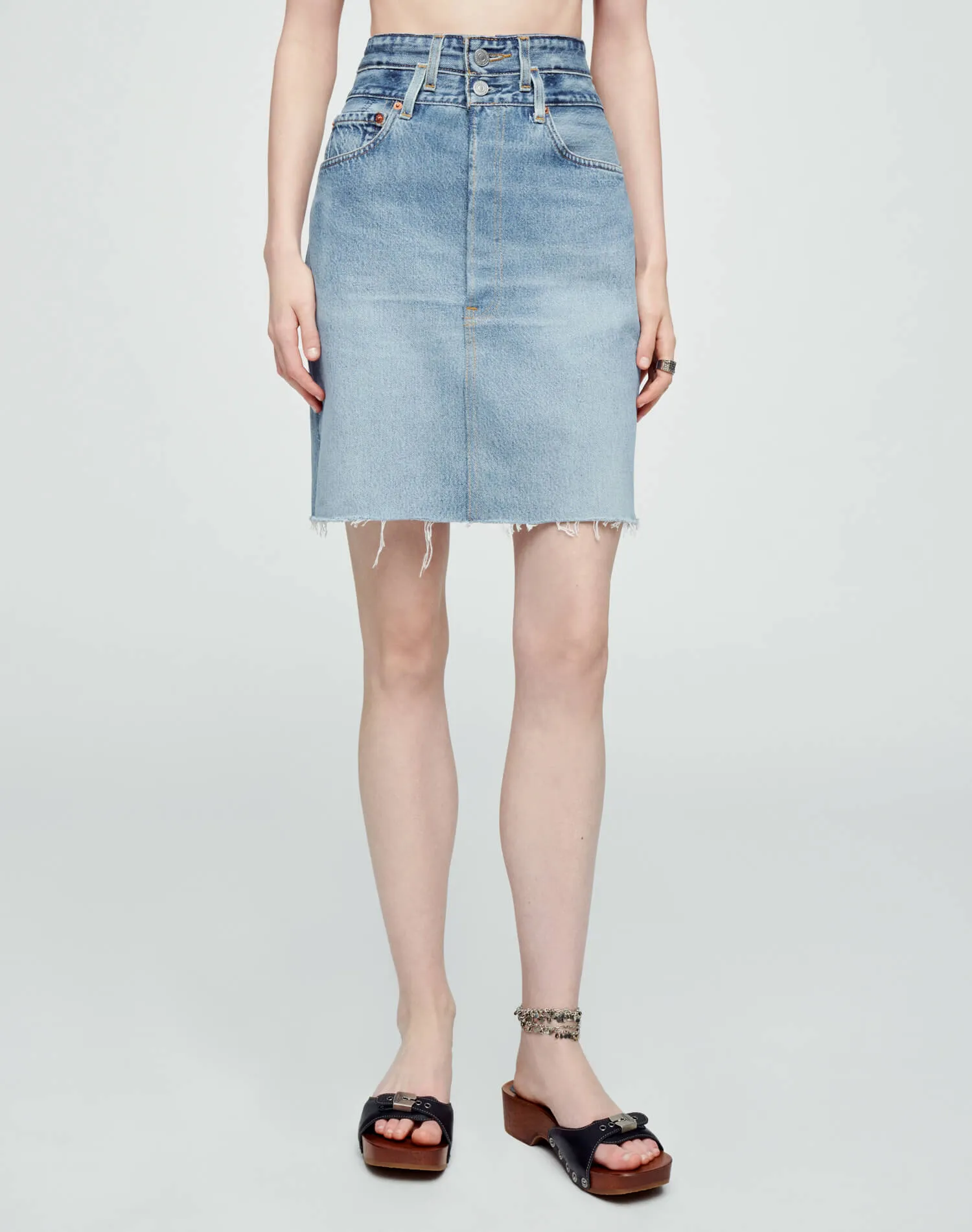 Levi's Double Waisted Pencil Skirt - Indigo sold by Re/Done product image thumbnail 3
