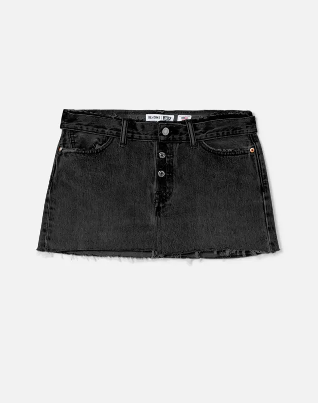 Raw Waist Mini Skirt - Black sold by Re/Done