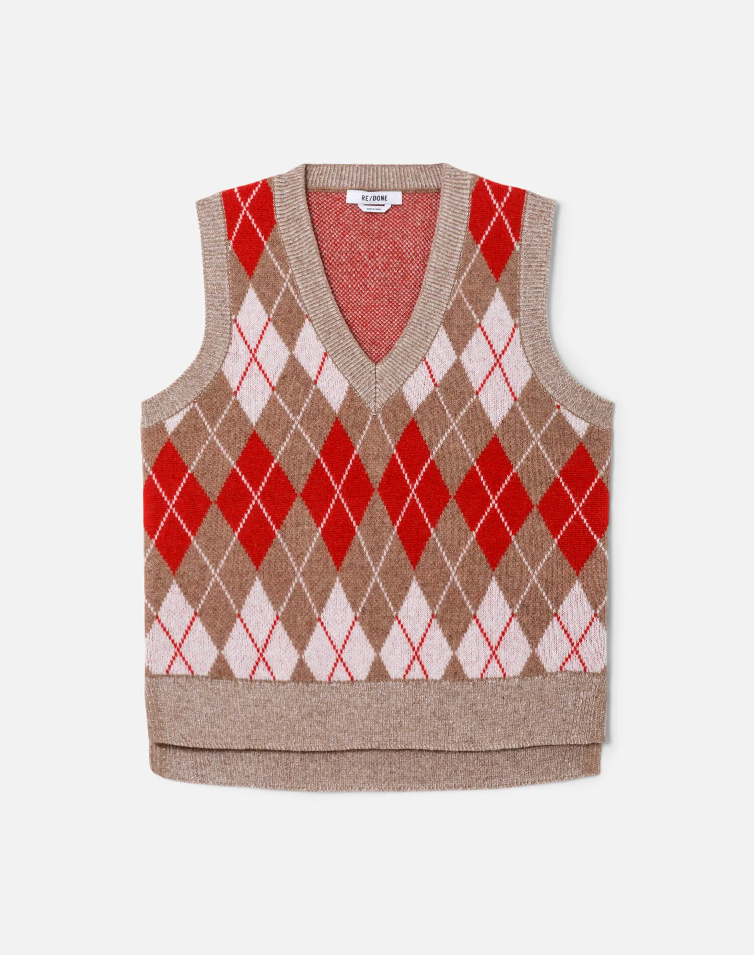 Argyle Vest - Red Combo sold by Re/Done