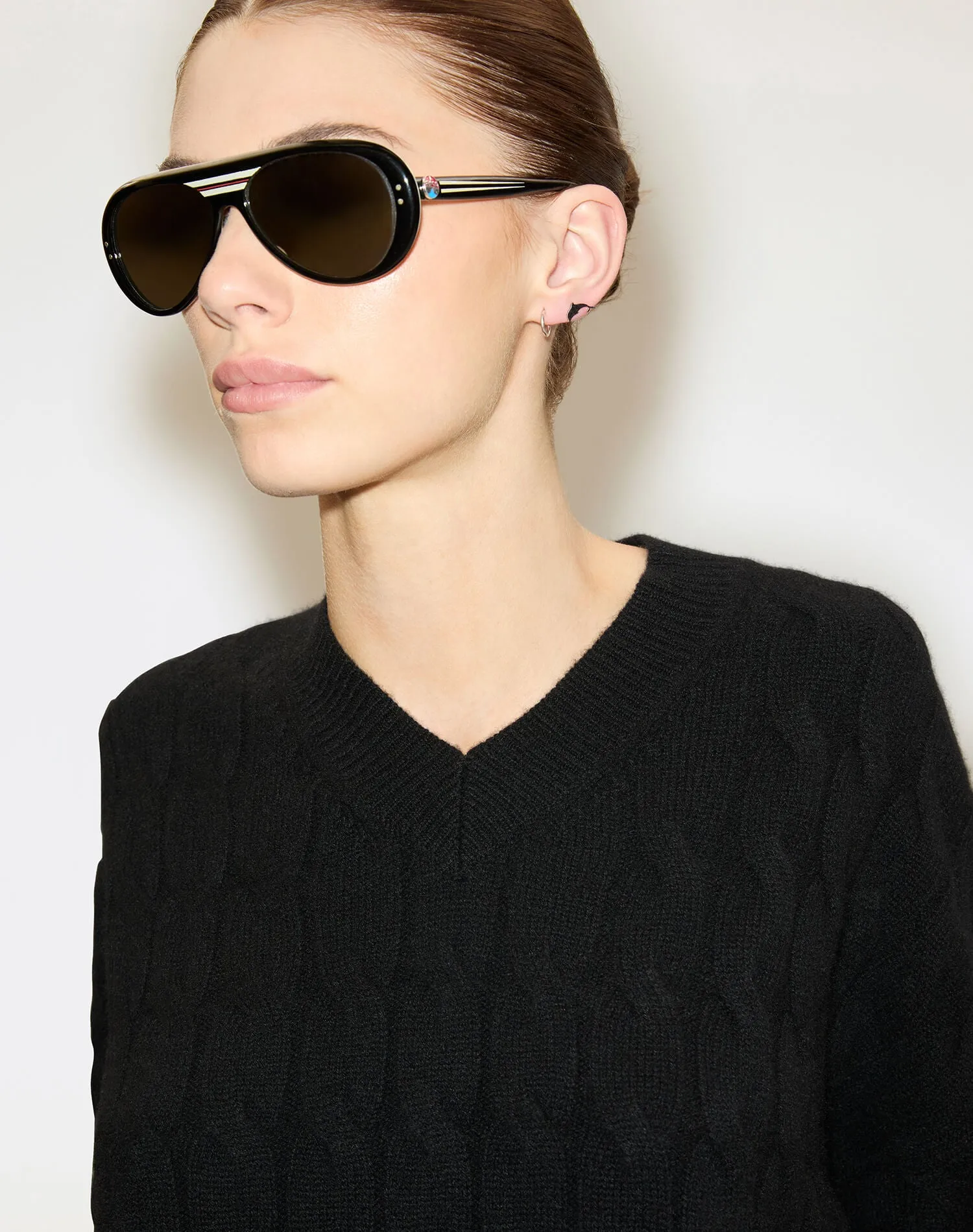 Cable V Neck Pullover - Black sold by Re/Done product image thumbnail 5