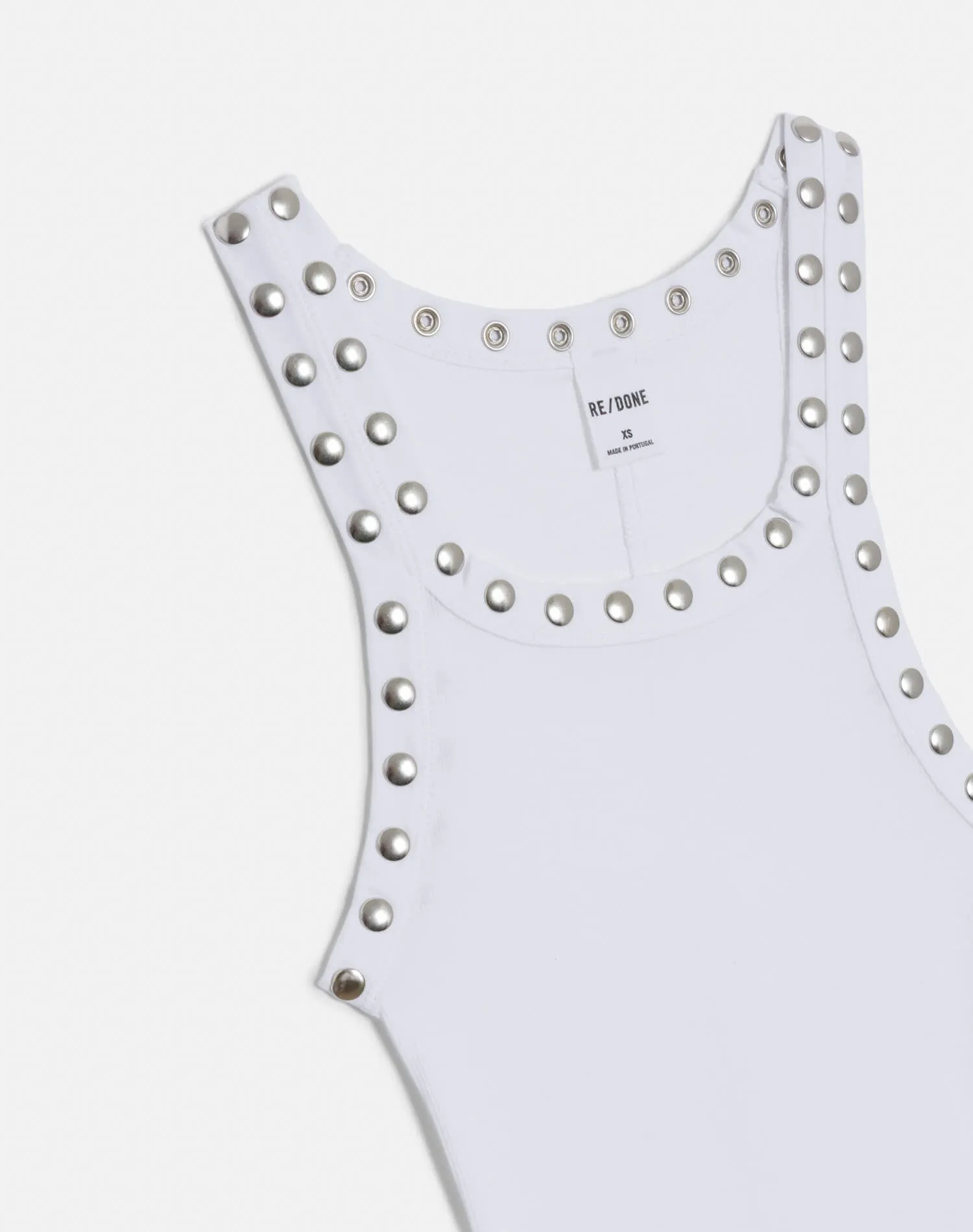 Studded Ribbed Tank - Optic White sold by Re/Done product image thumbnail 5