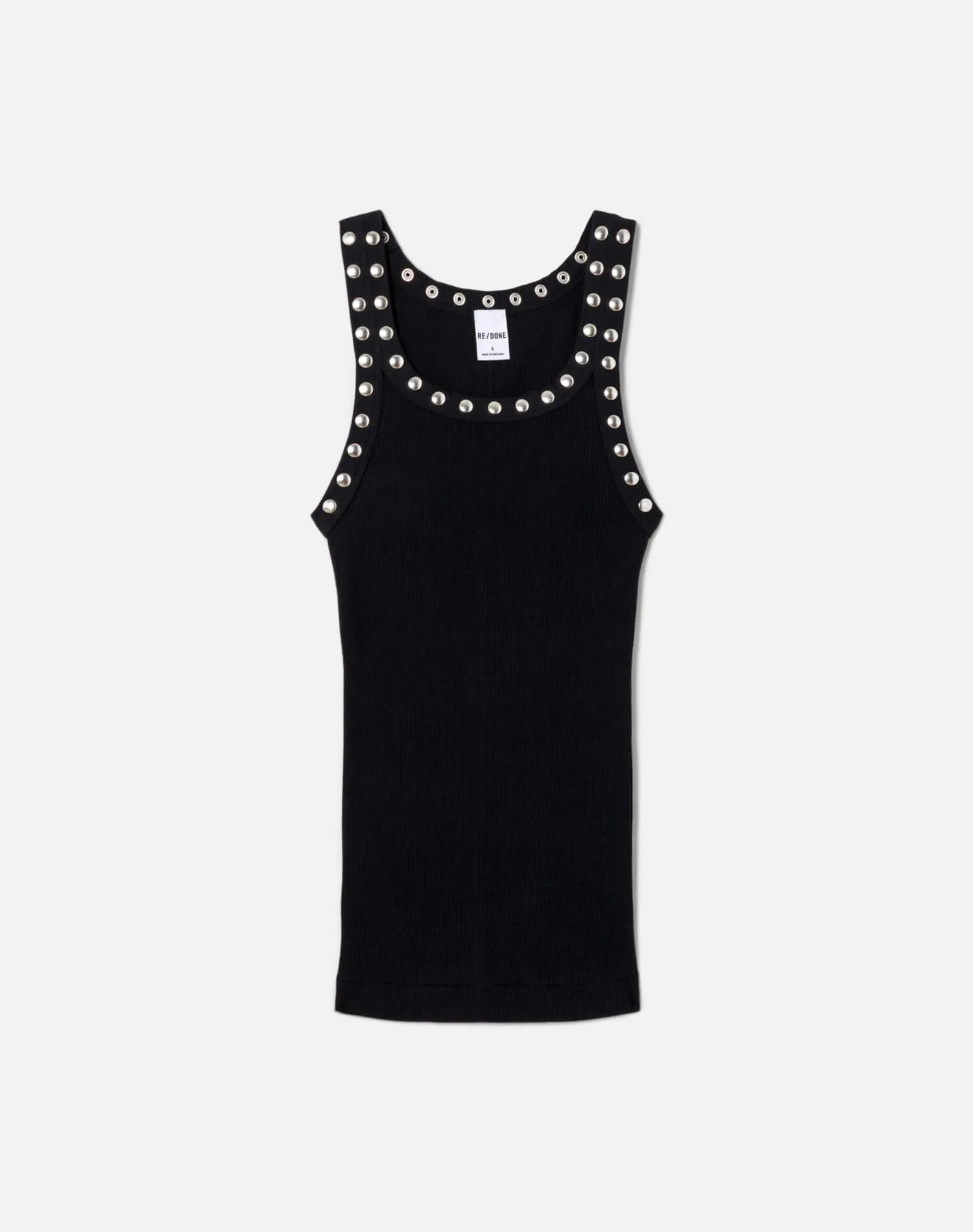 Studded Ribbed Tank - Black sold by Re/Done