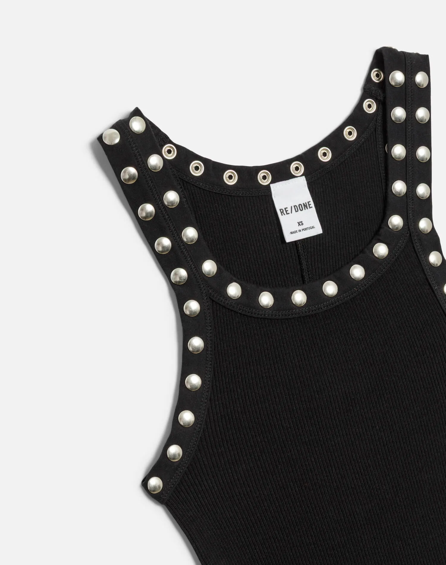 Studded Ribbed Tank - Black sold by Re/Done product image thumbnail 5