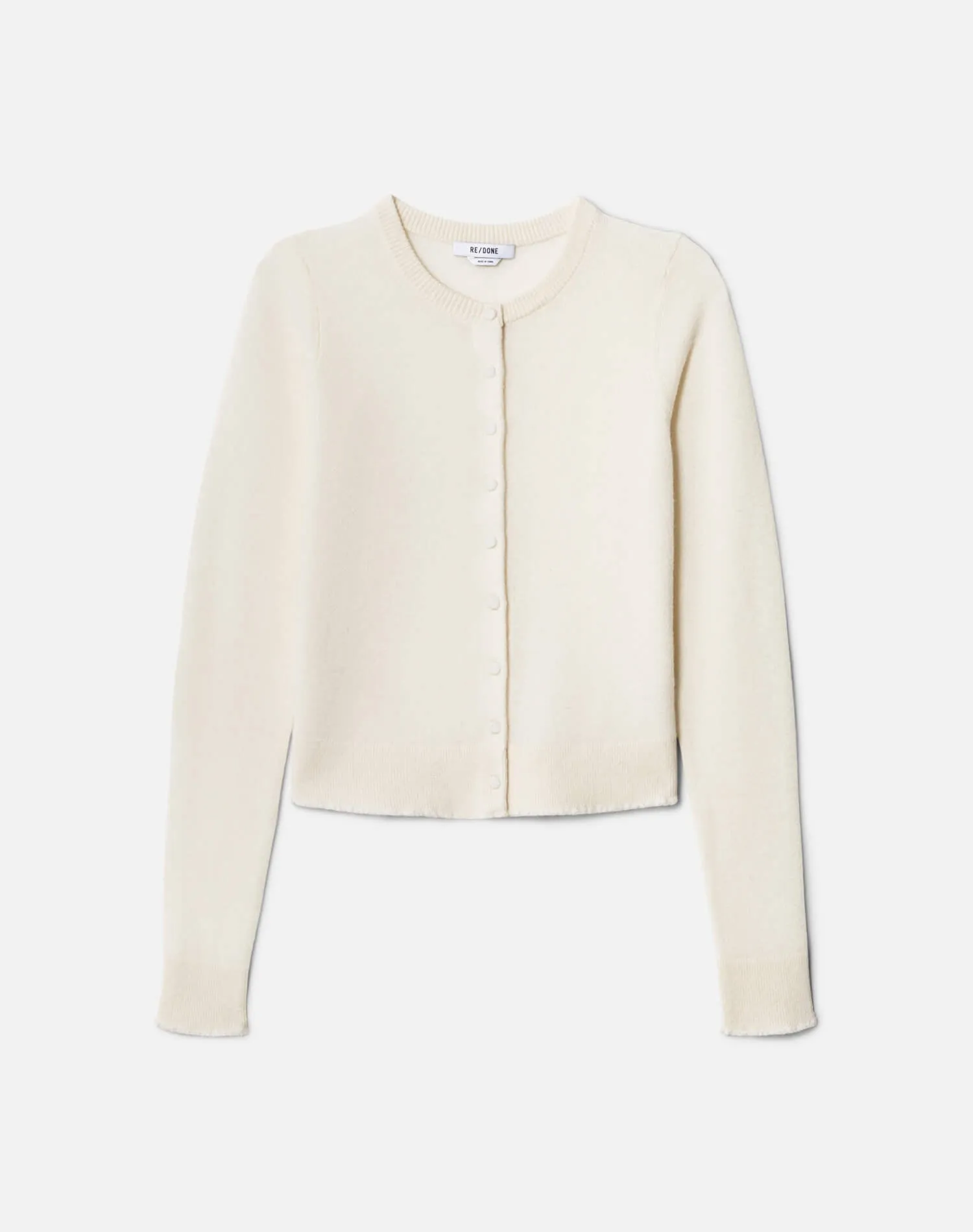 Cashmere Crewneck Cardigan - Ivory sold by Re/Done