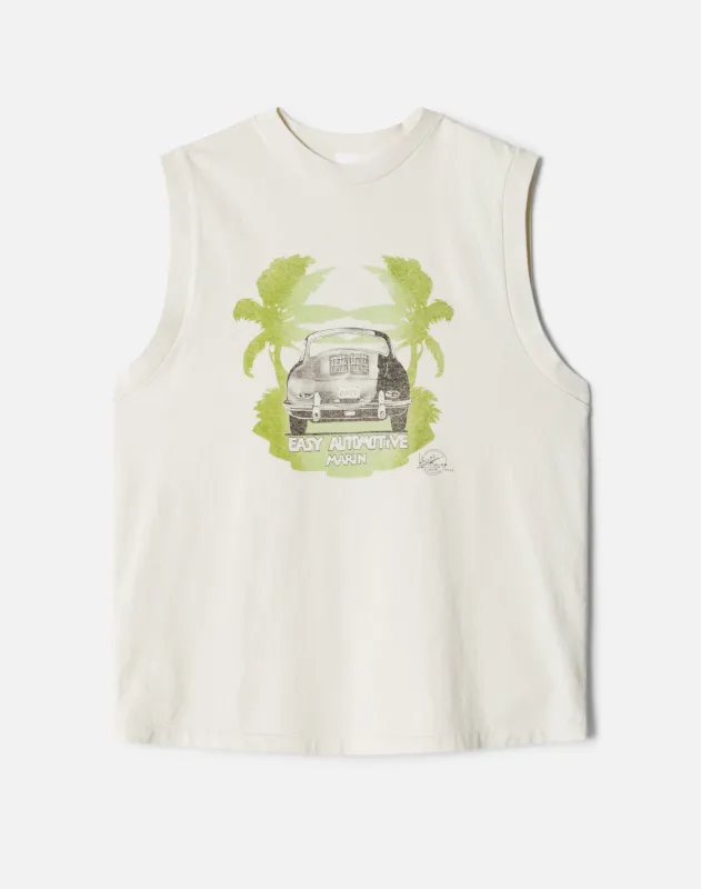 Oversized Muscle Tank Stanley Mouse Easy - Vintage White sold by Re/Done