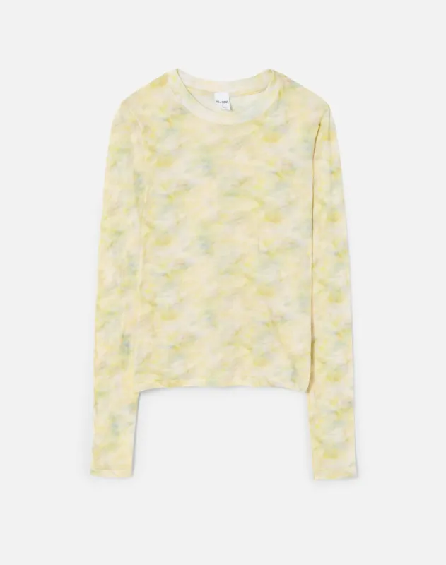Sheer Long Sleeve Tee - Bumblebee Watercolor sold by Re/Done