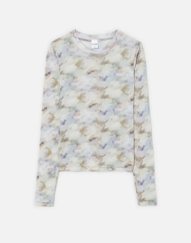 Sheer Long Sleeve Tee - Celestial Watercolor sold by Re/Done