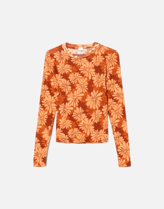 Sheer Long Sleeve Tee - Retro Daisy sold by Re/Done