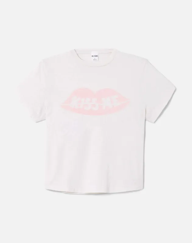 50S Boxy Tee Kiss Me - Vintage White sold by Re/Done