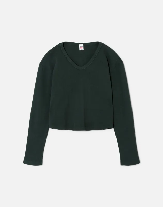 Vneck Thermal - Green sold by Re/Done