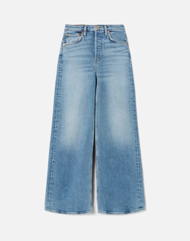 High Rise Wide Leg Crop - Blazed Indigo made by Re/Done