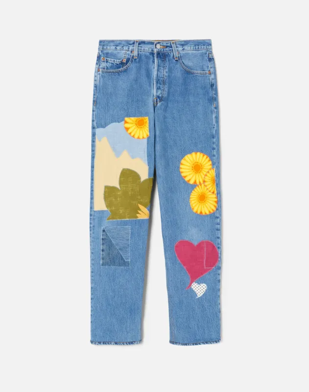 Levi's Men's Patched Up 501 - Assorted Indigo/Floral (Retail) made by Re/Done