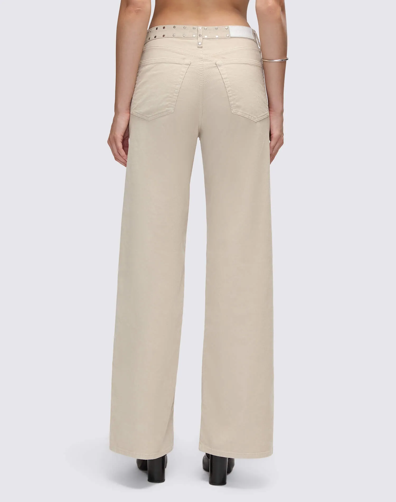 Comfort Stretch Corduroy High Rise Wide Leg - Vintage Pearl Stud sold by Re/Done product image thumbnail 5