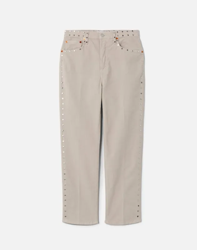 Comfort Stretch Corduroy 70s Stove Pipe - Vintage Pearl Stud sold by Re/Done