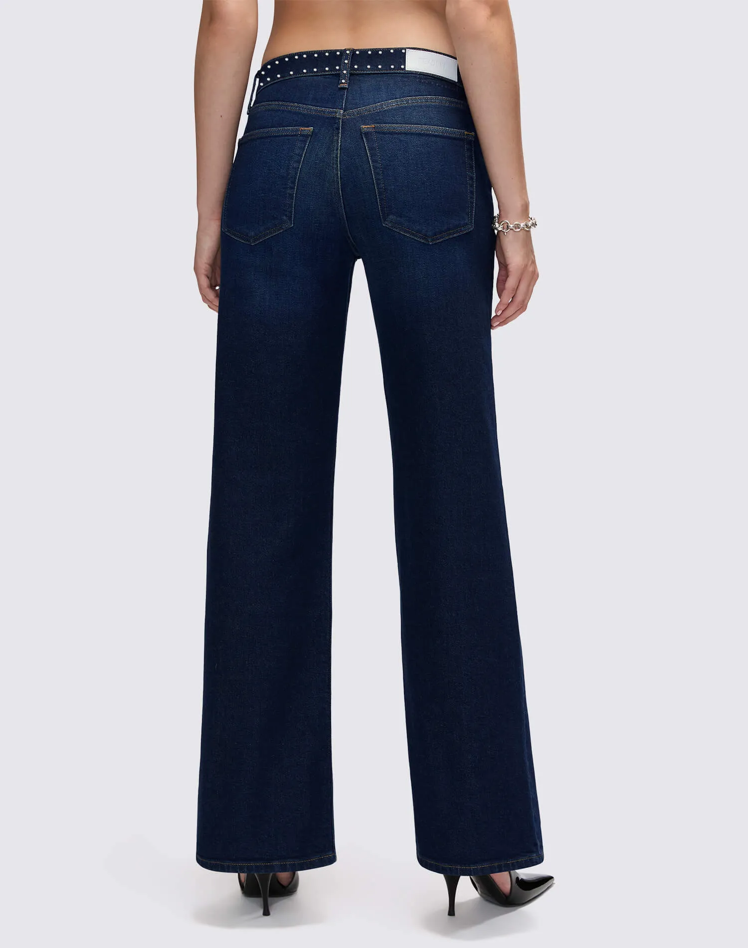 Comfort Stretch Studded Mid Rise Wide Leg - Barely Worn Stud sold by Re/Done product image thumbnail 5