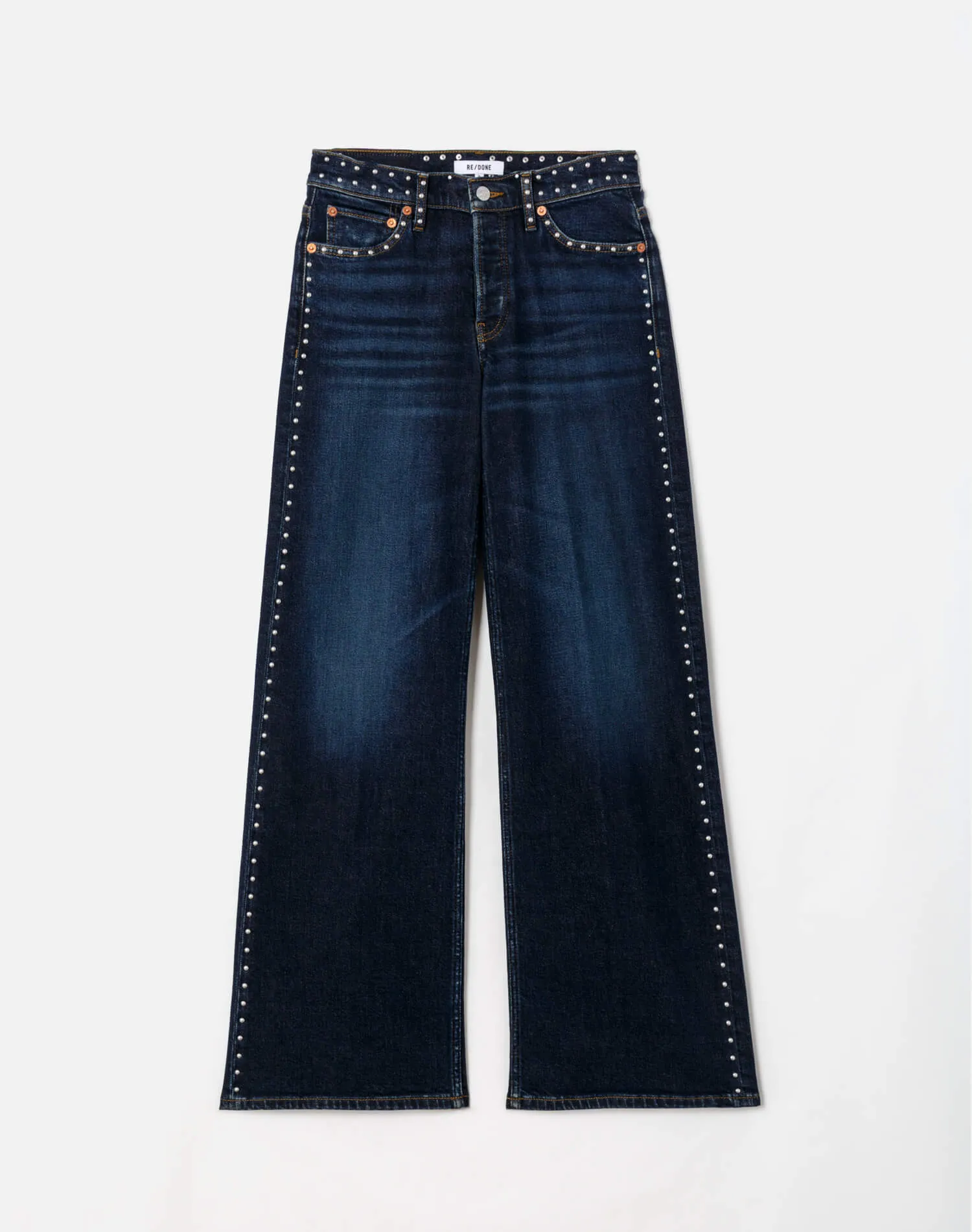 Comfort Stretch Studded Mid Rise Wide Leg - Barely Worn Stud sold by Re/Done