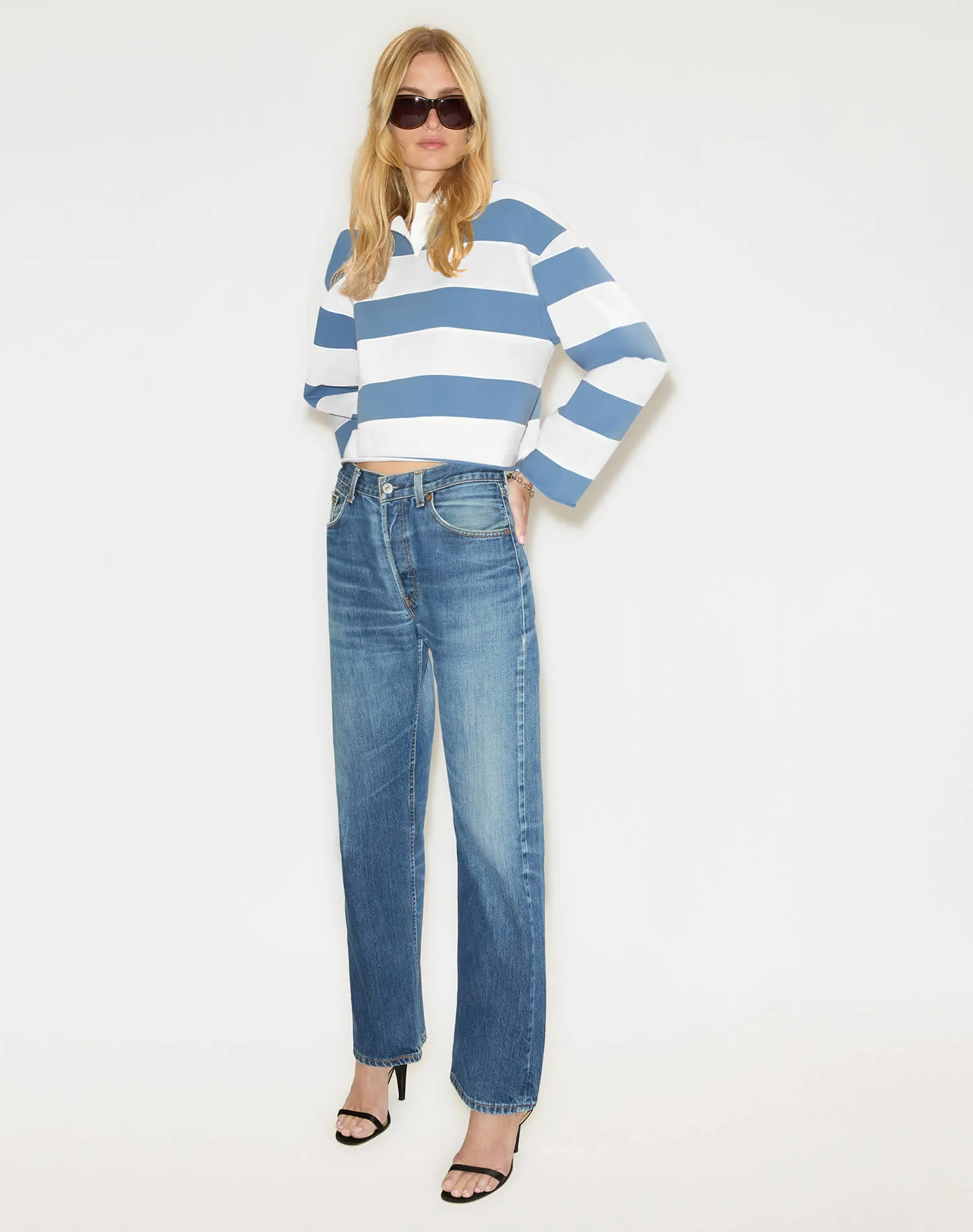 Cut Off Rugby Polo - Bluebird Ivory sold by Re/Done product image thumbnail 3