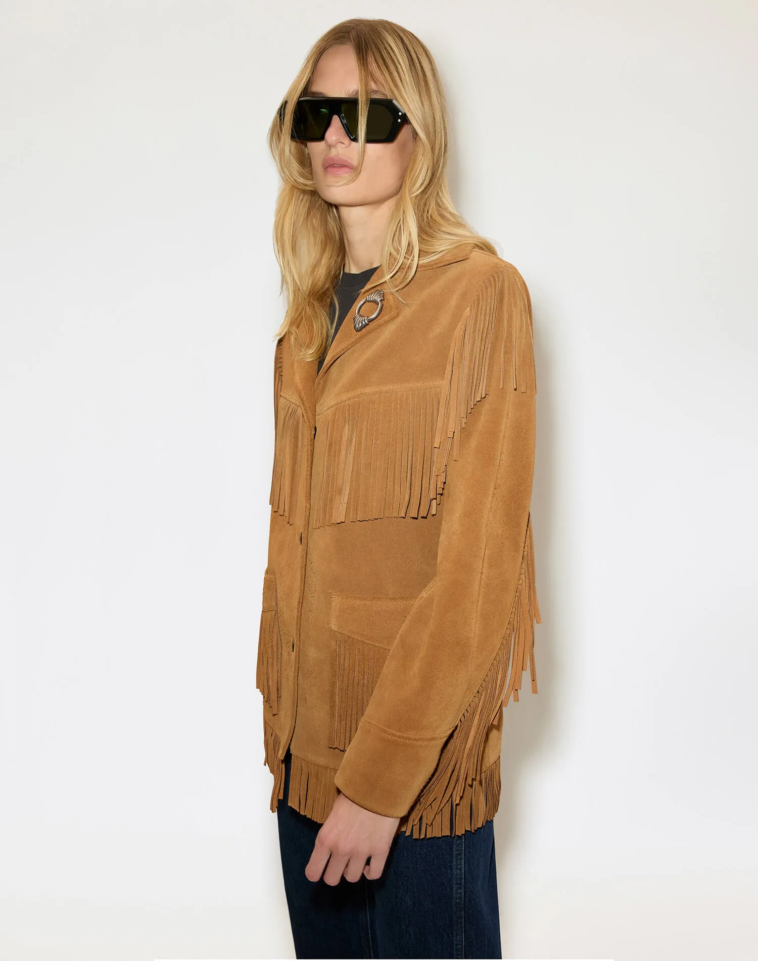 Suede Fringe Jacket - Tan sold by Re/Done product image thumbnail 5