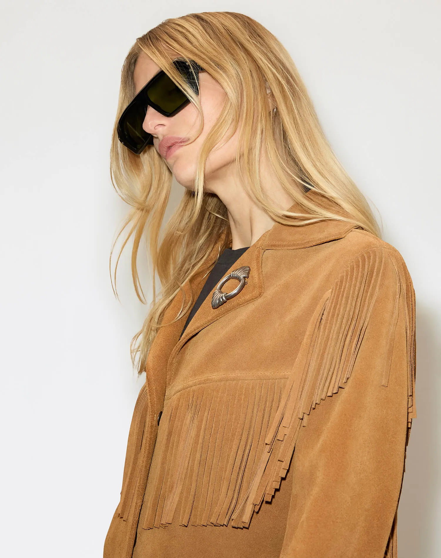 Suede Fringe Jacket - Tan sold by Re/Done product image thumbnail 4