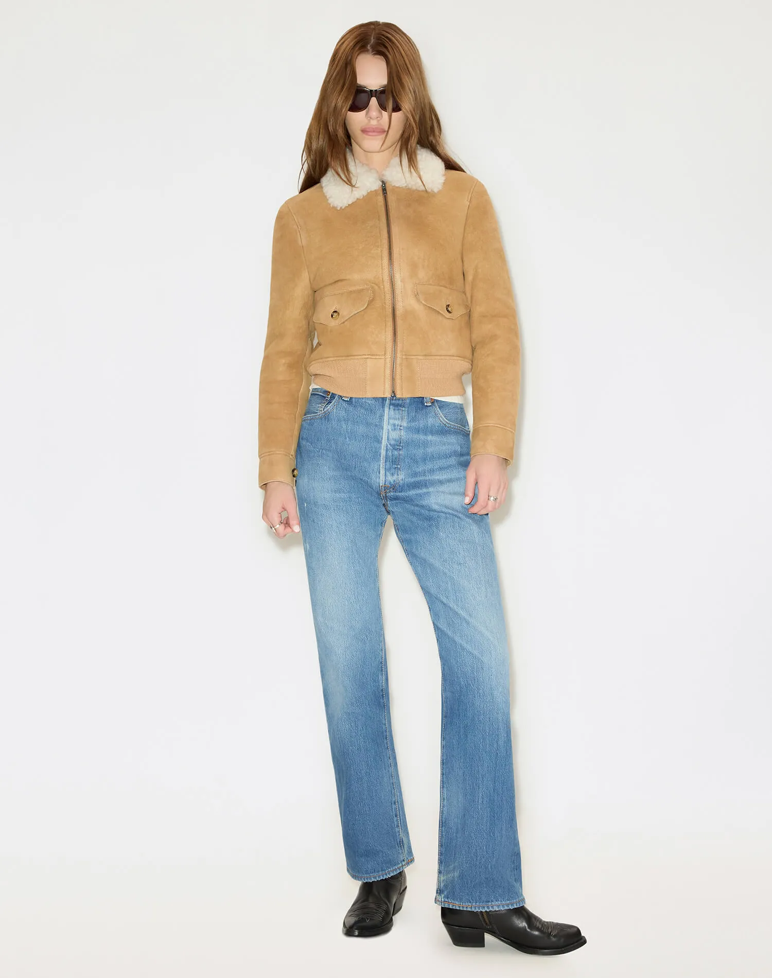 Shearling Bomber - Tobacco sold by Re/Done product image thumbnail 4