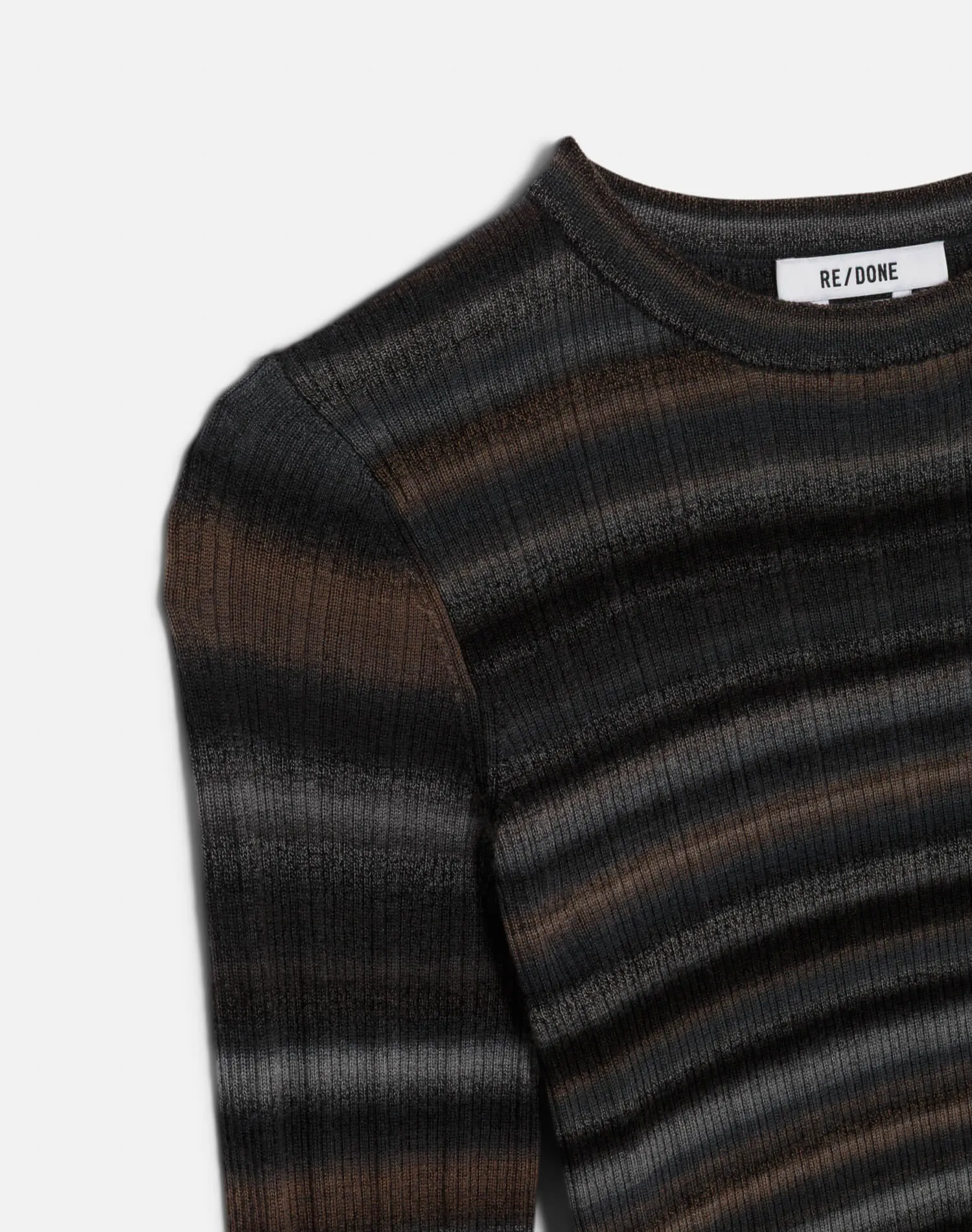 Long Sleeve Rib Crewneck - Black Combo sold by Re/Done product image thumbnail 3