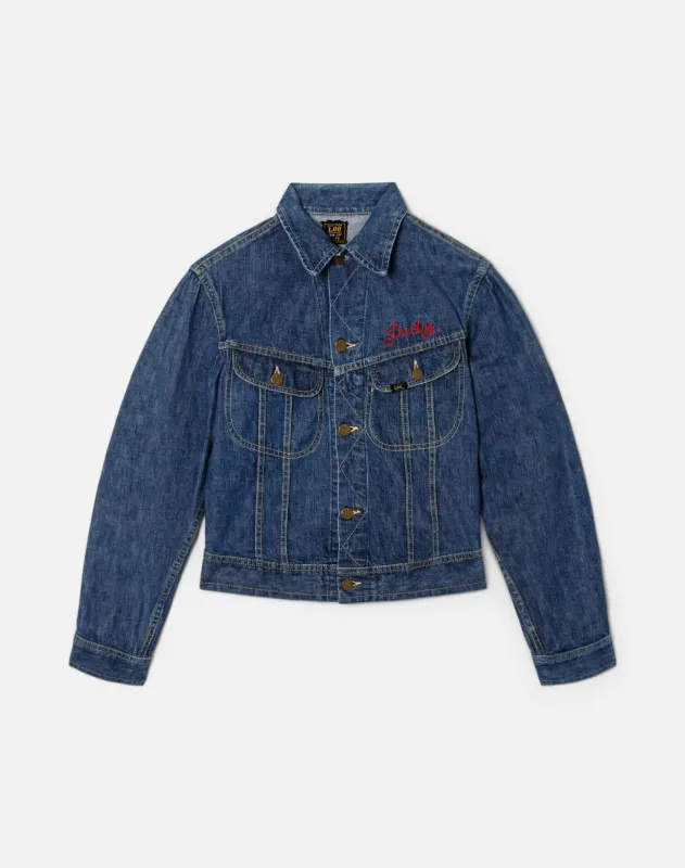 60s Dusty Boots Riding Club Embroidery Dark Denim Jacket -#9 made by Re/Done