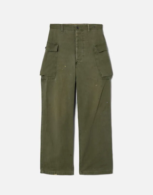 60s Cargo 13 Star Herringbone Twill Utility Pant -#32 sold by Re/Done