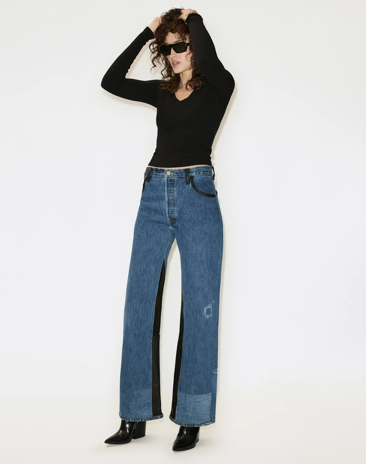 Levi's High Rise Wide Leg - Indigo Leather sold by Re/Done product image thumbnail 4