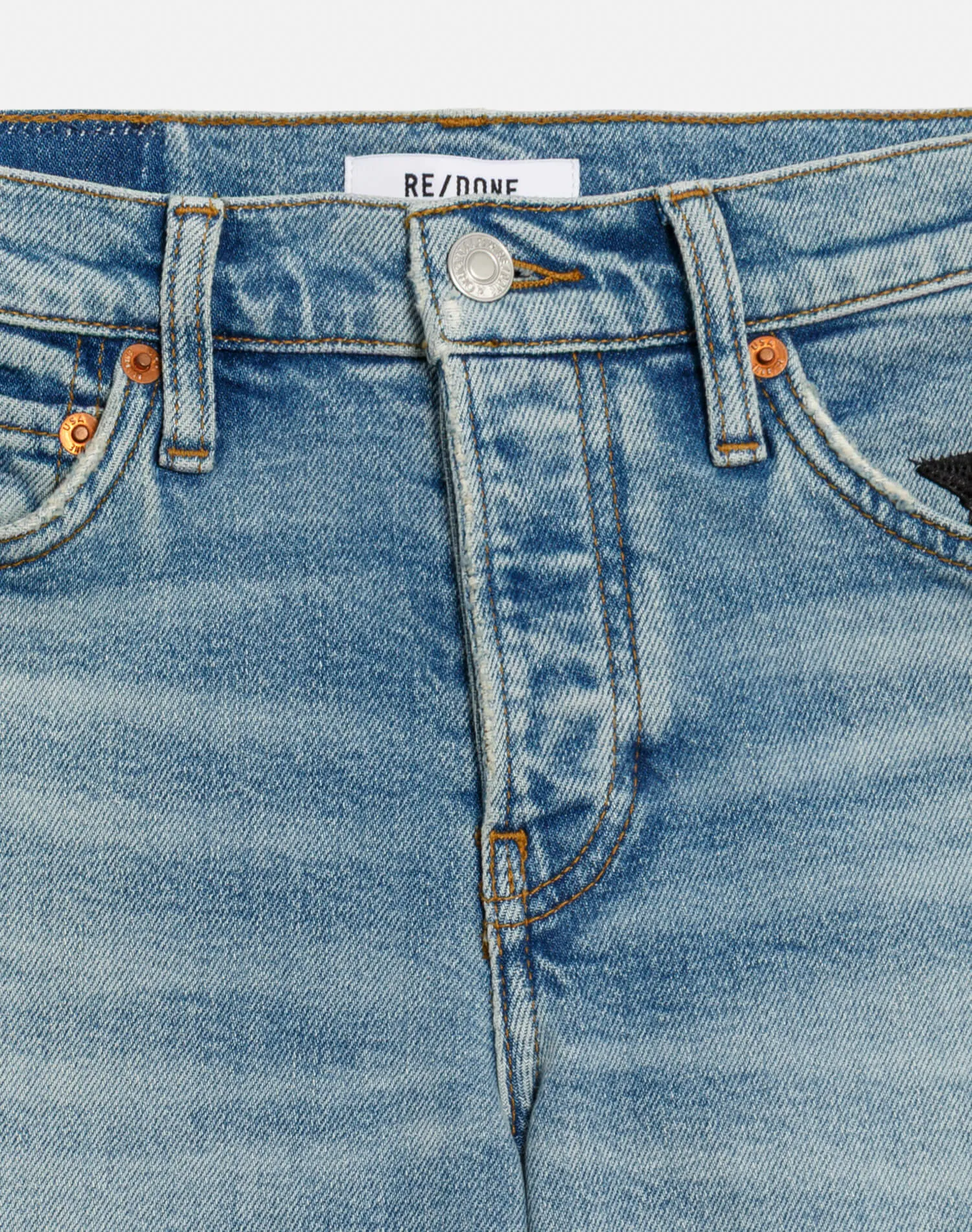 Comfort Stretch Mid Rise Wide Leg - Opal Indigo Star sold by Re/Done product image thumbnail 5