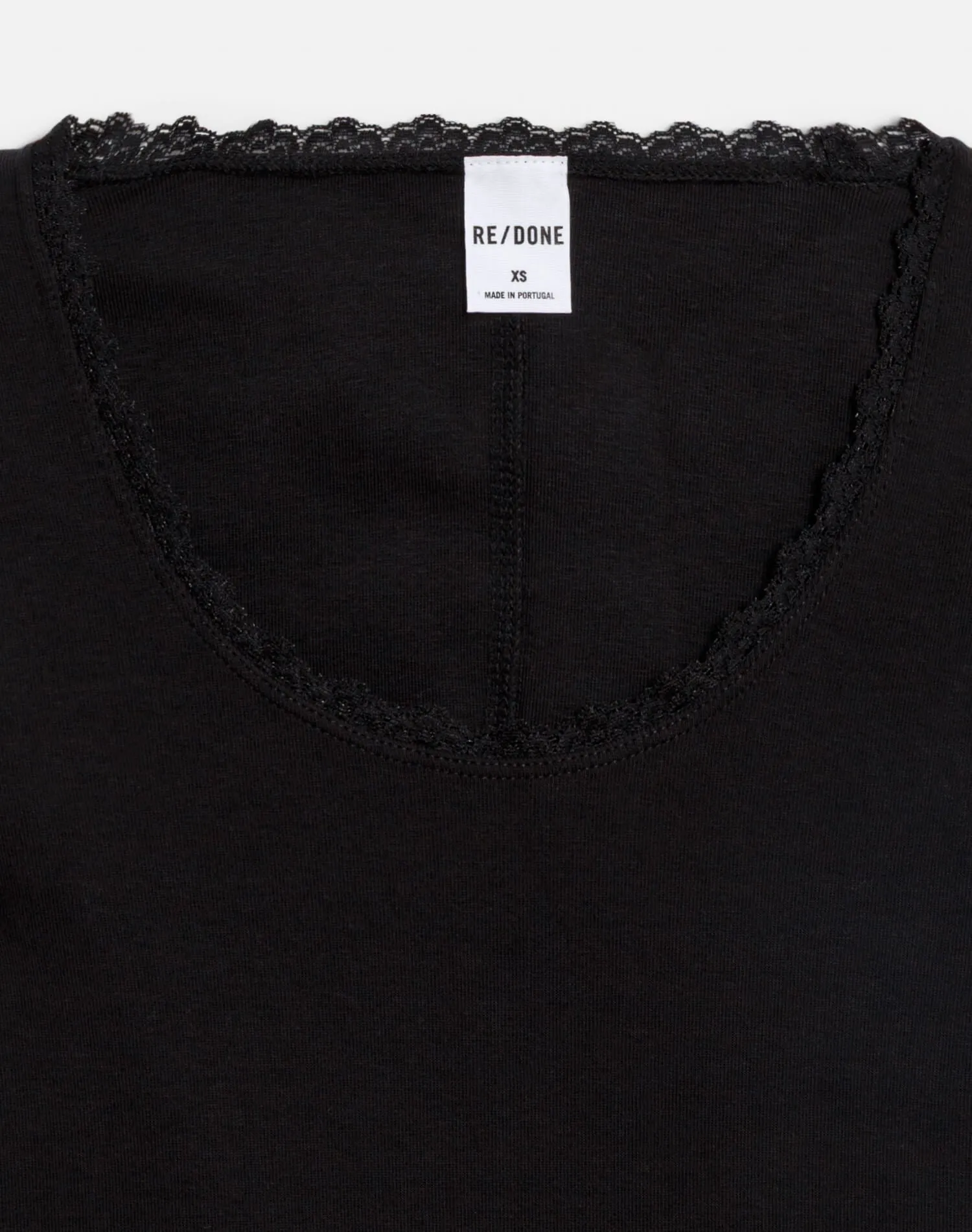 Lace Scoop Neck Long Sleeve - Black sold by Re/Done product image thumbnail 3