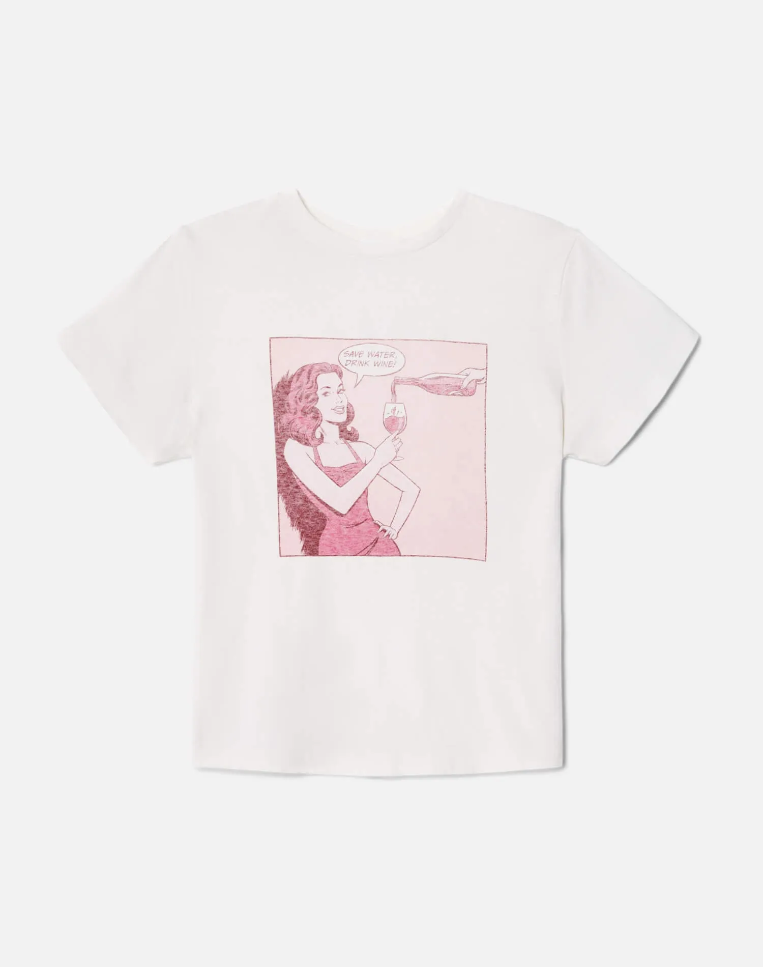 Classic "Drink Wine" Tee - Vintage White sold by Re/Done