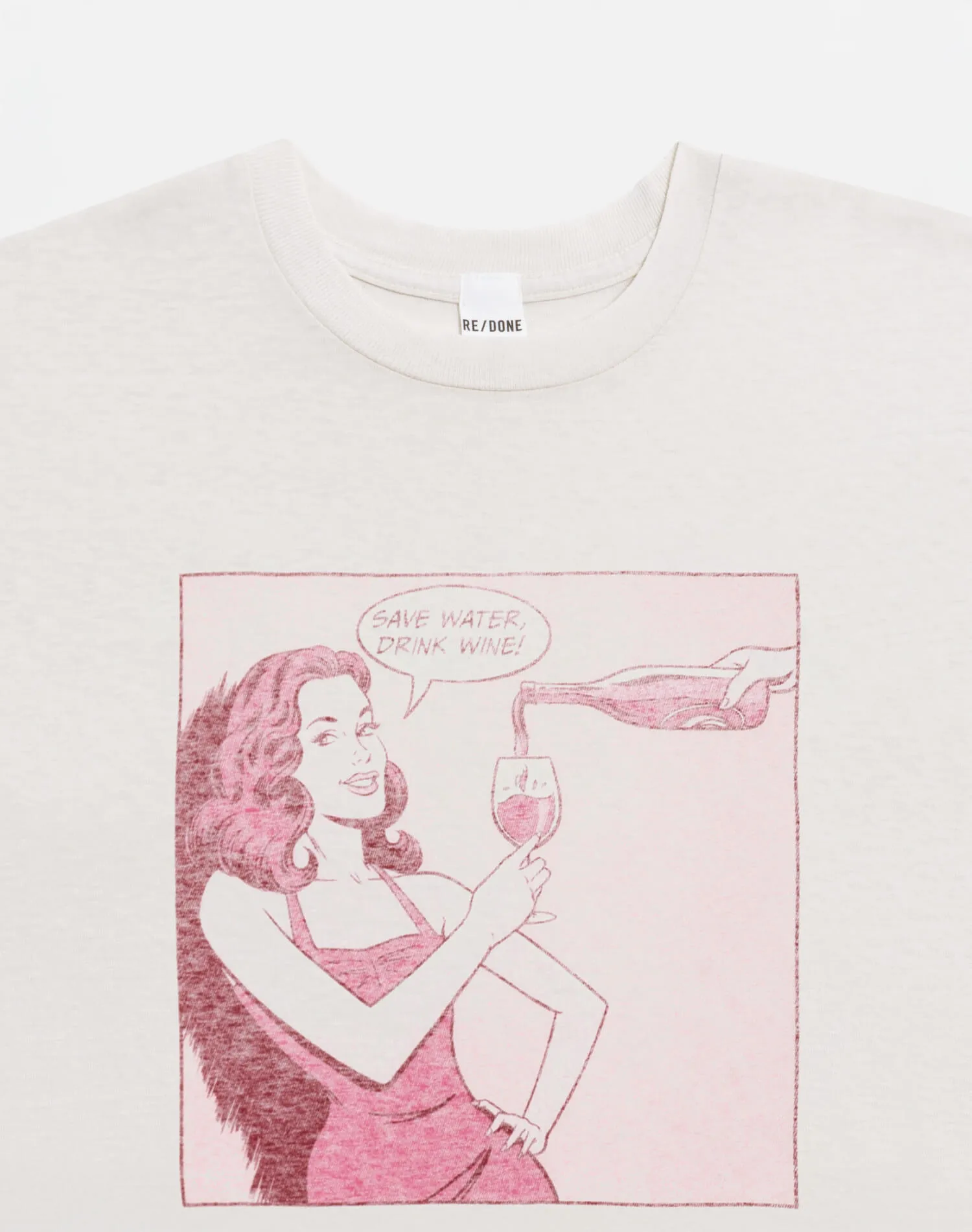 Classic "Drink Wine" Tee - Vintage White sold by Re/Done product image thumbnail 3