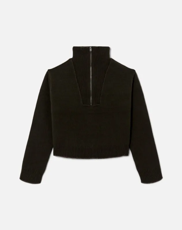 Zip Neck Pullover - Olive Branch sold by Re/Done