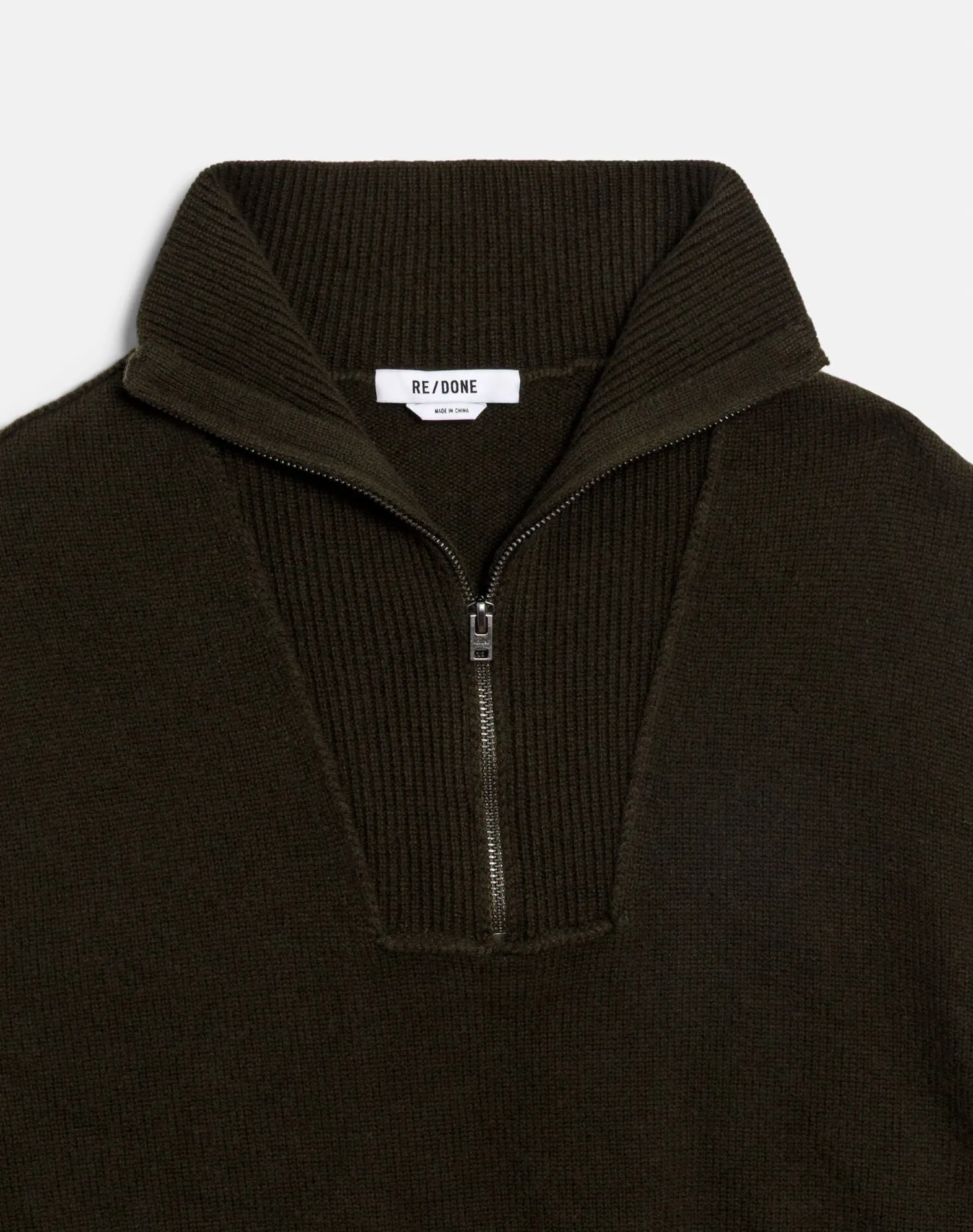 Zip Neck Pullover - Olive Branch sold by Re/Done product image thumbnail 5