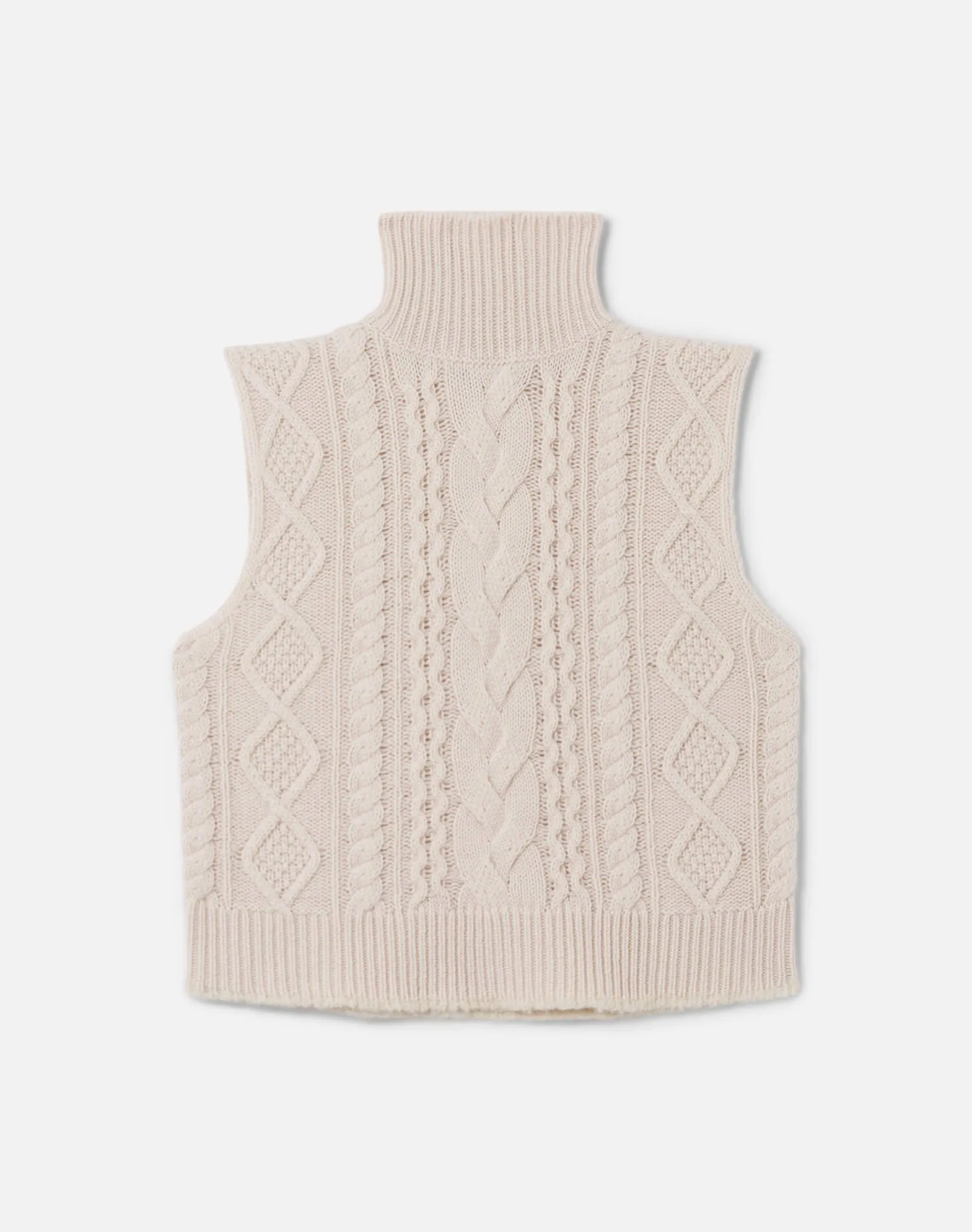 Cable Turtleneck Vest - Linen sold by Re/Done