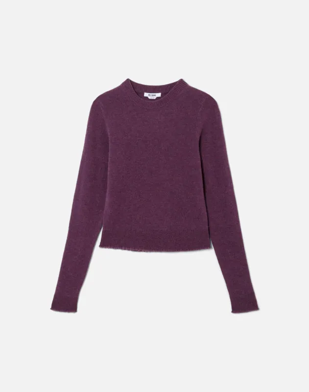 Cashmere Crewneck Pullover - Raisin sold by Re/Done