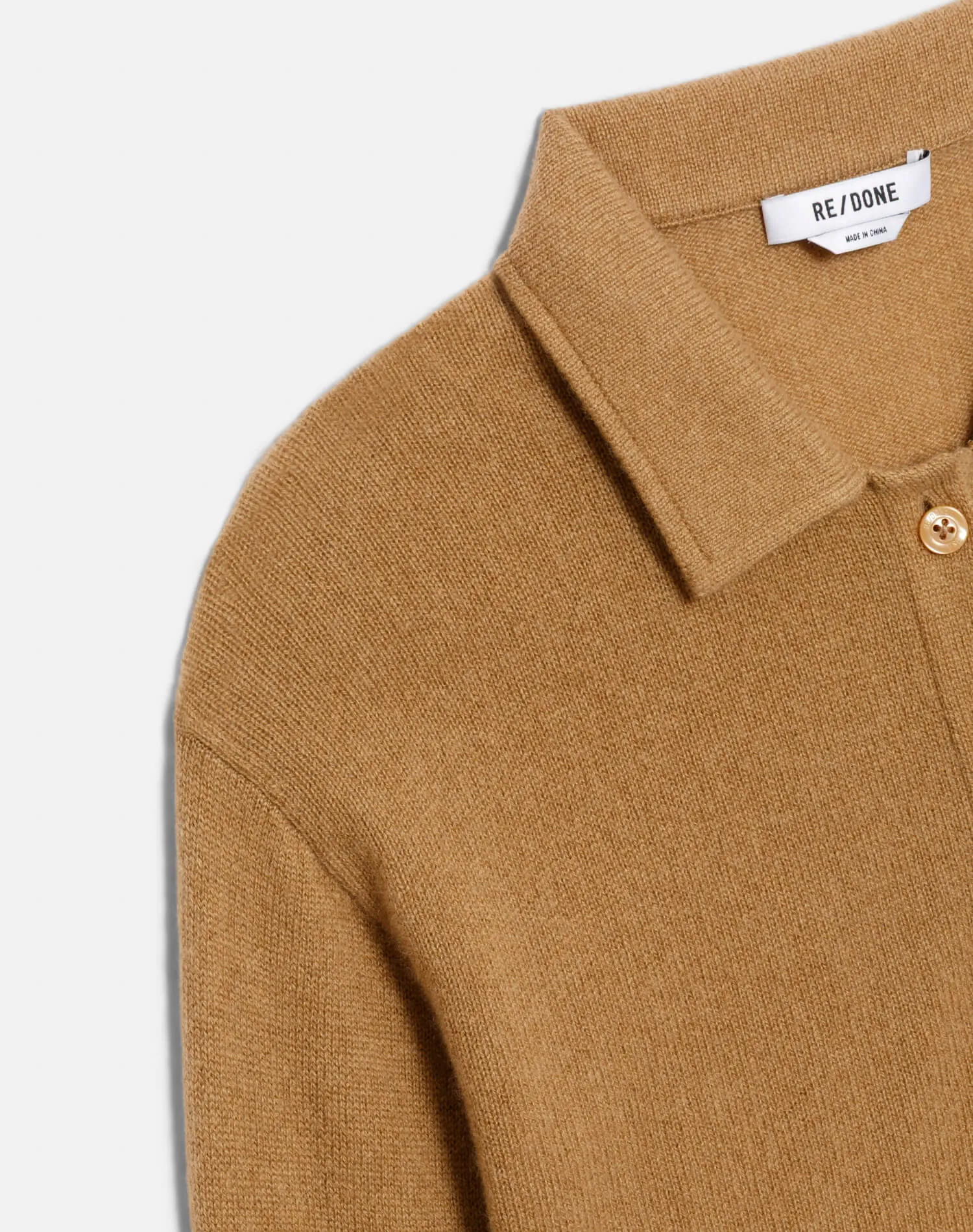 The Loose Polo Cardigan - Toffee sold by Re/Done product image thumbnail 5