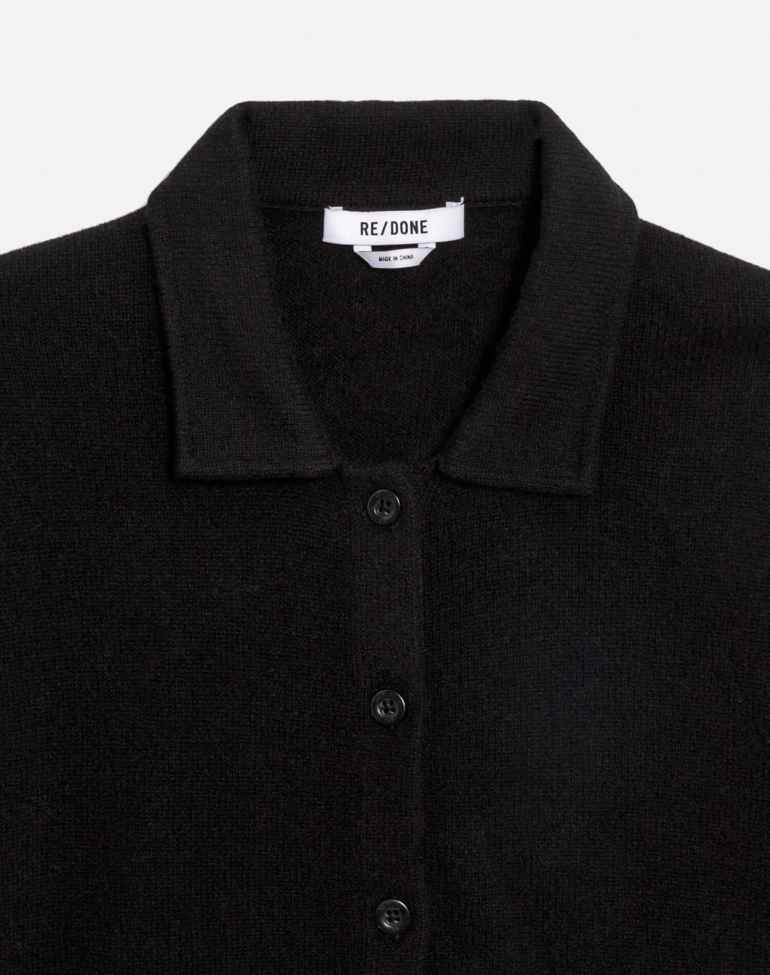 The Loose Polo Cardigan - Black sold by Re/Done product image thumbnail 5