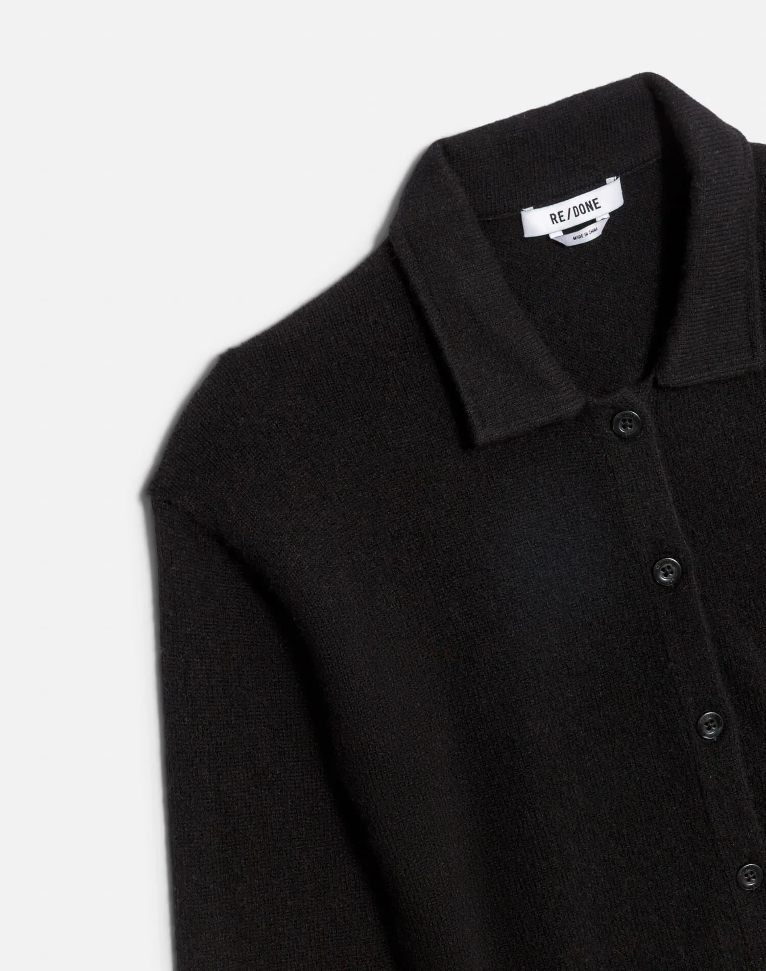 The Loose Polo Cardigan - Black sold by Re/Done product image thumbnail 3