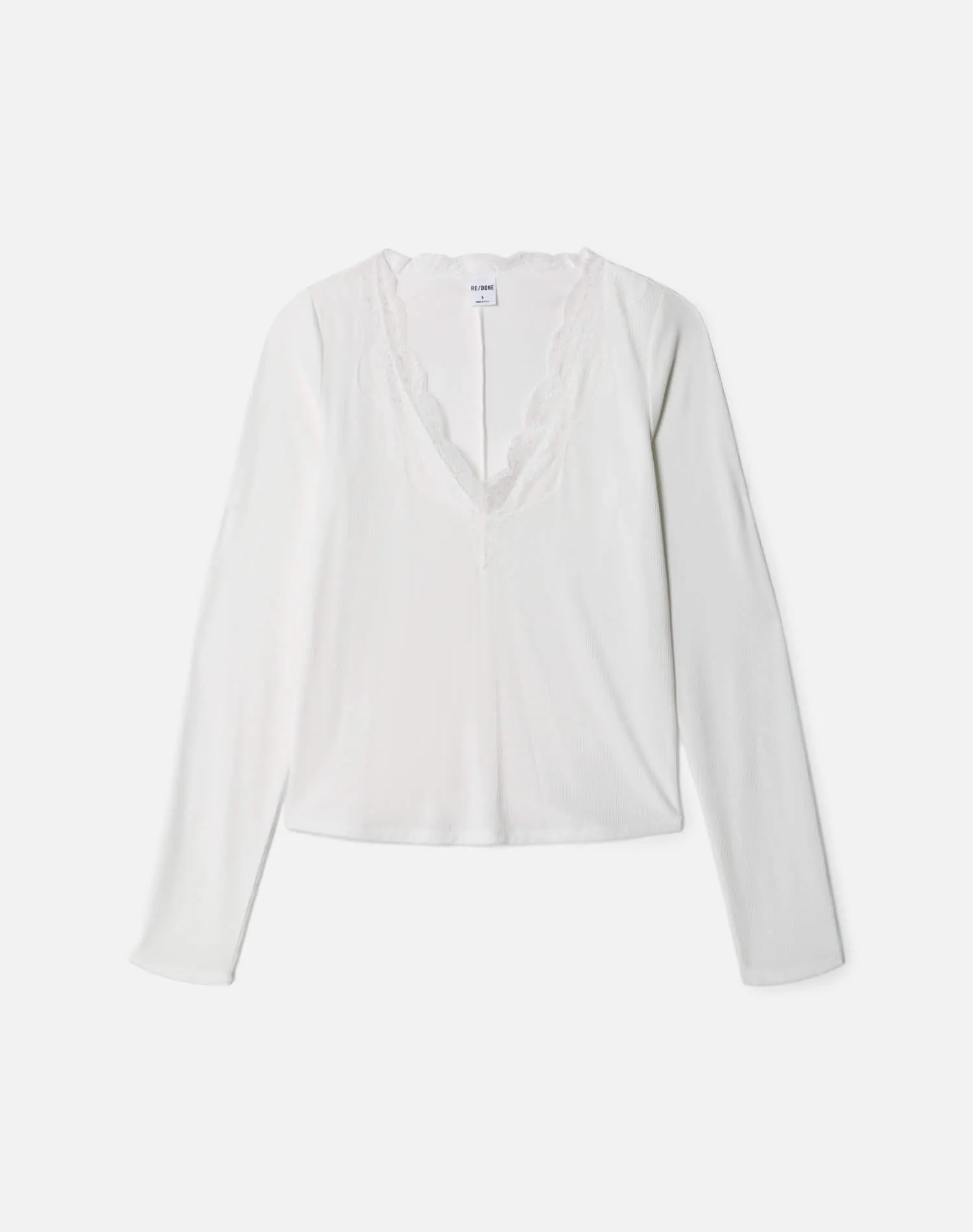 Lace V Neck Long Sleeve - Off White sold by Re/Done