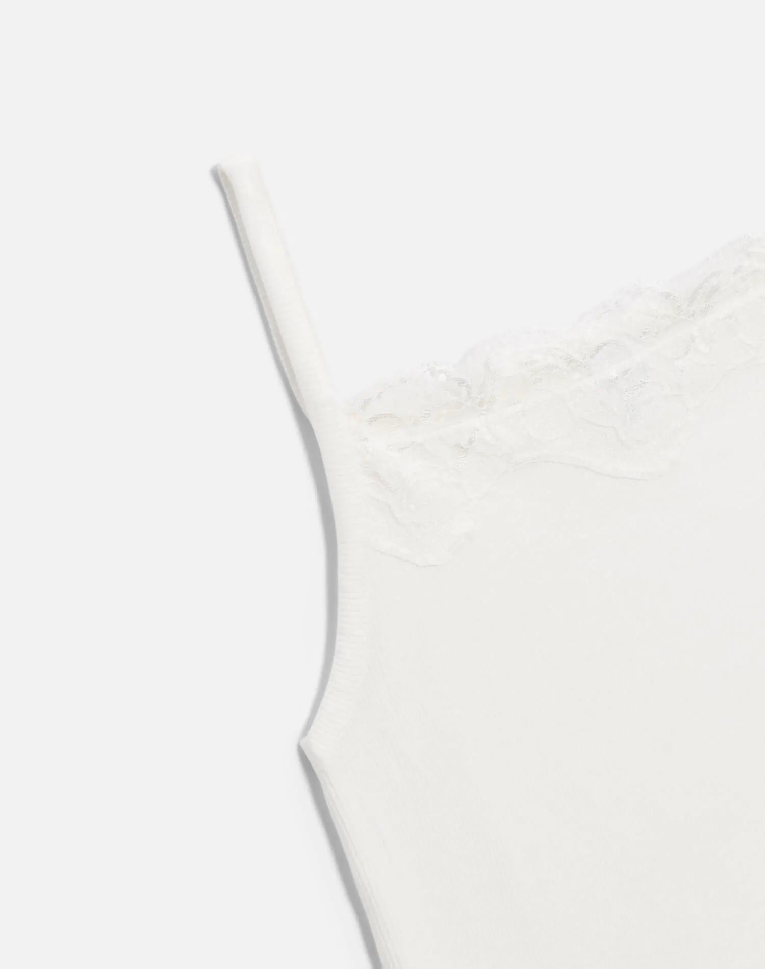 Lace Ribbed Cami - Off White sold by Re/Done product image thumbnail 4