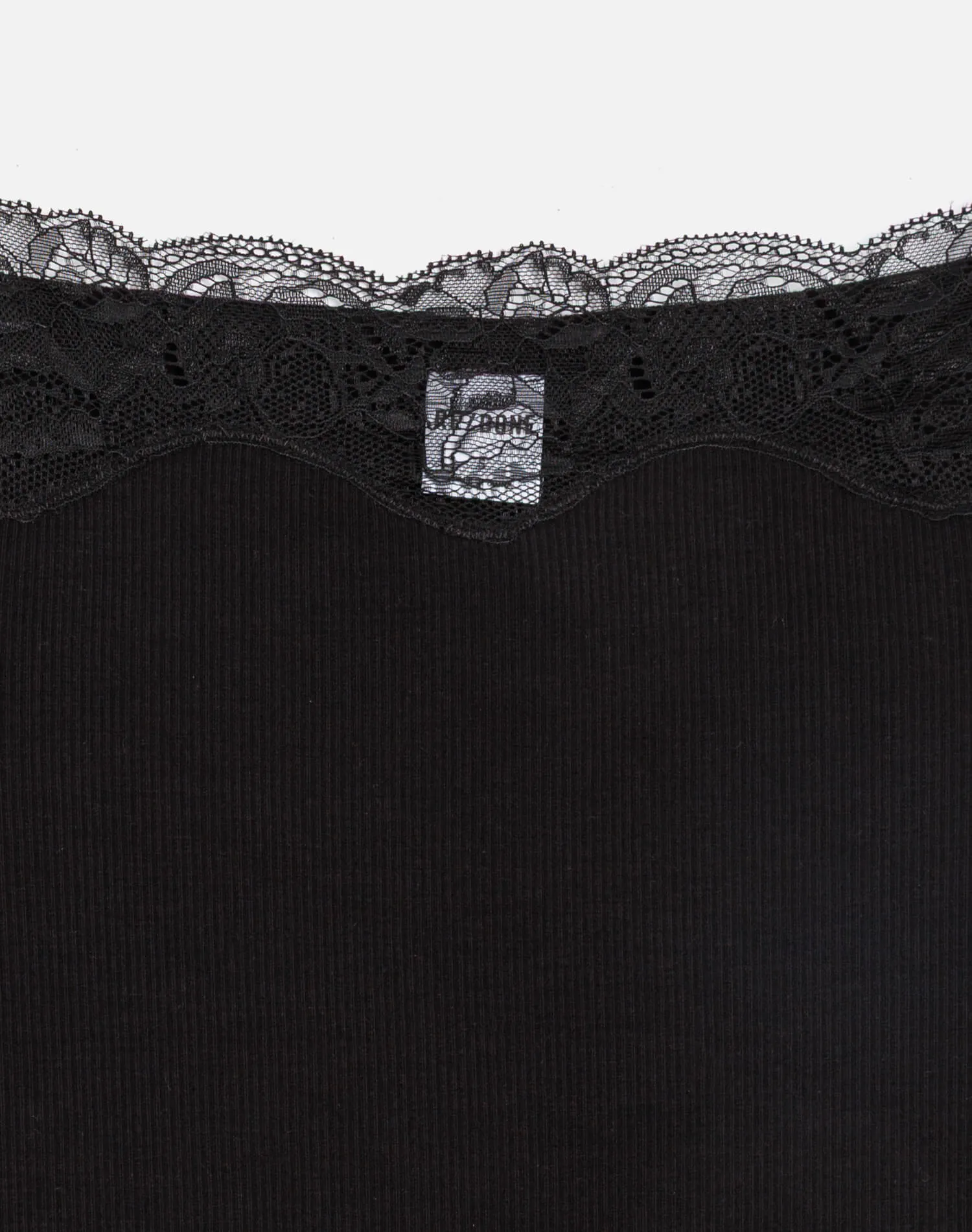 Lace Ribbed Cami - Black sold by Re/Done product image thumbnail 4