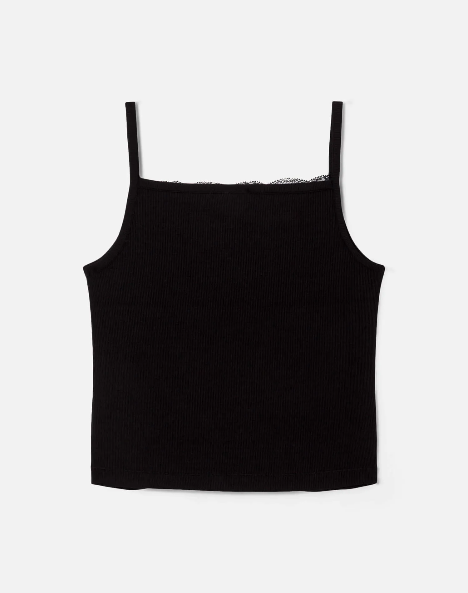 Lace Ribbed Cami - Black sold by Re/Done product image thumbnail 2