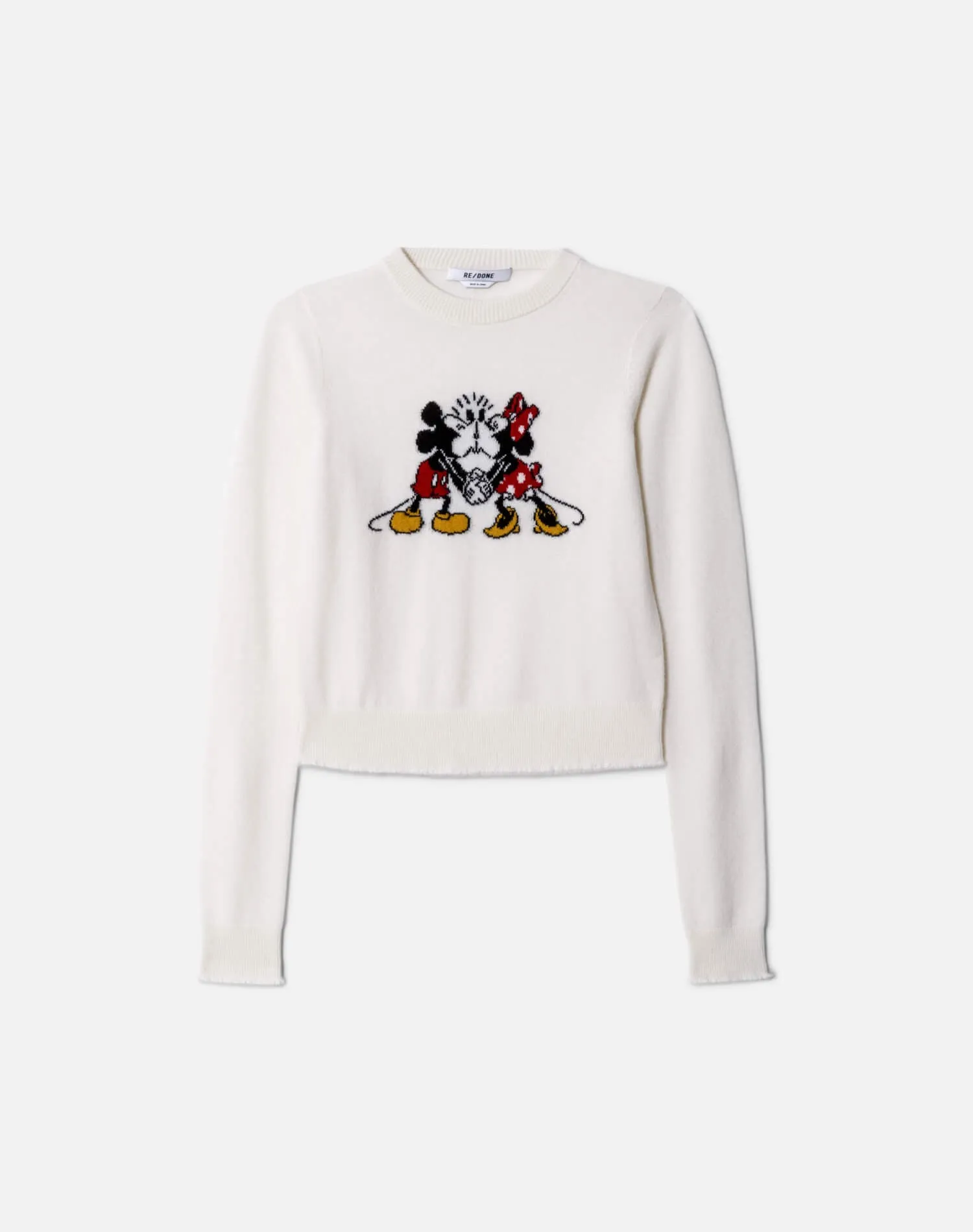 Cashmere "Mickey Mouse" Crewneck - Ivory Multi sold by Re/Done