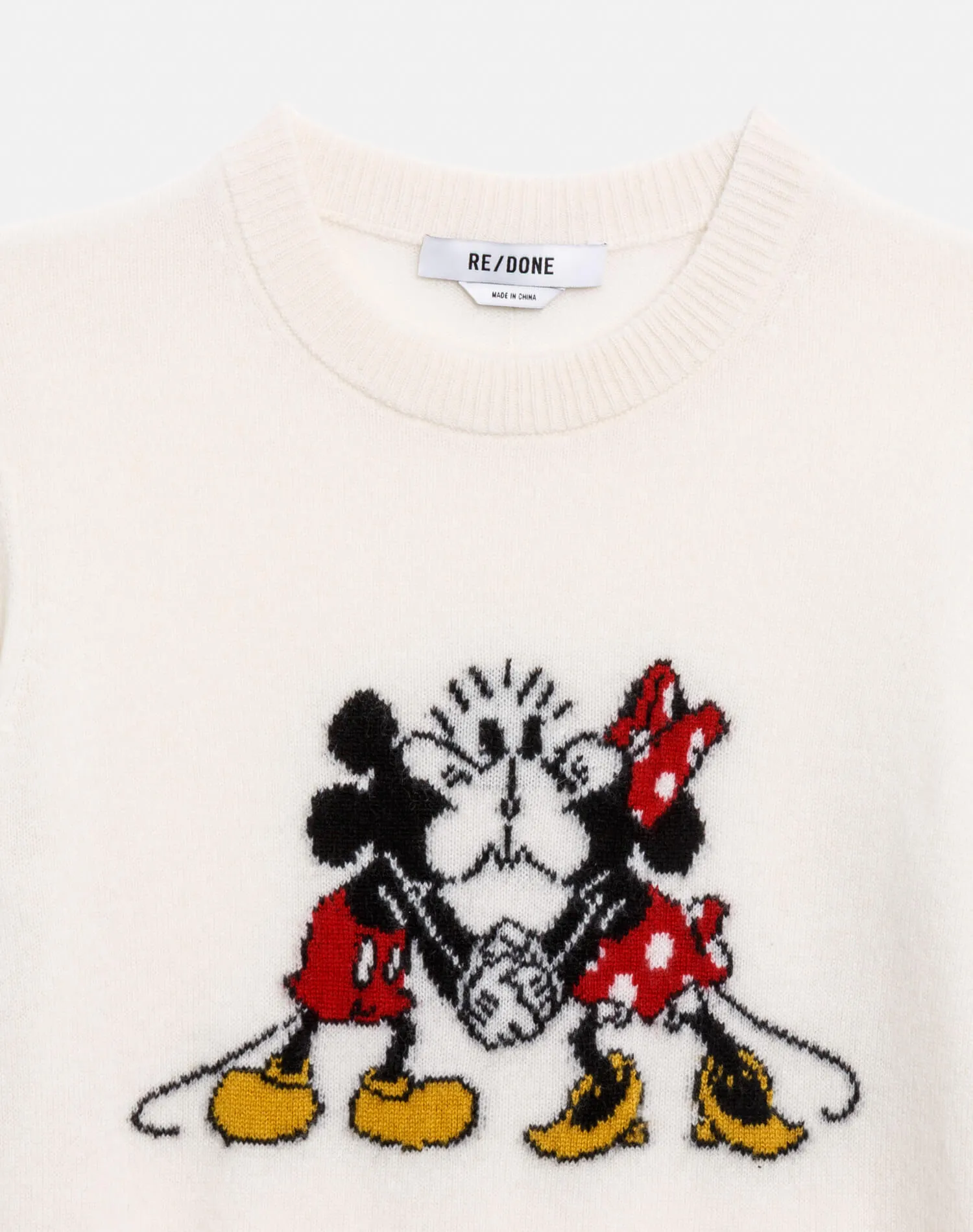 Cashmere "Mickey Mouse" Crewneck - Ivory Multi sold by Re/Done product image thumbnail 4