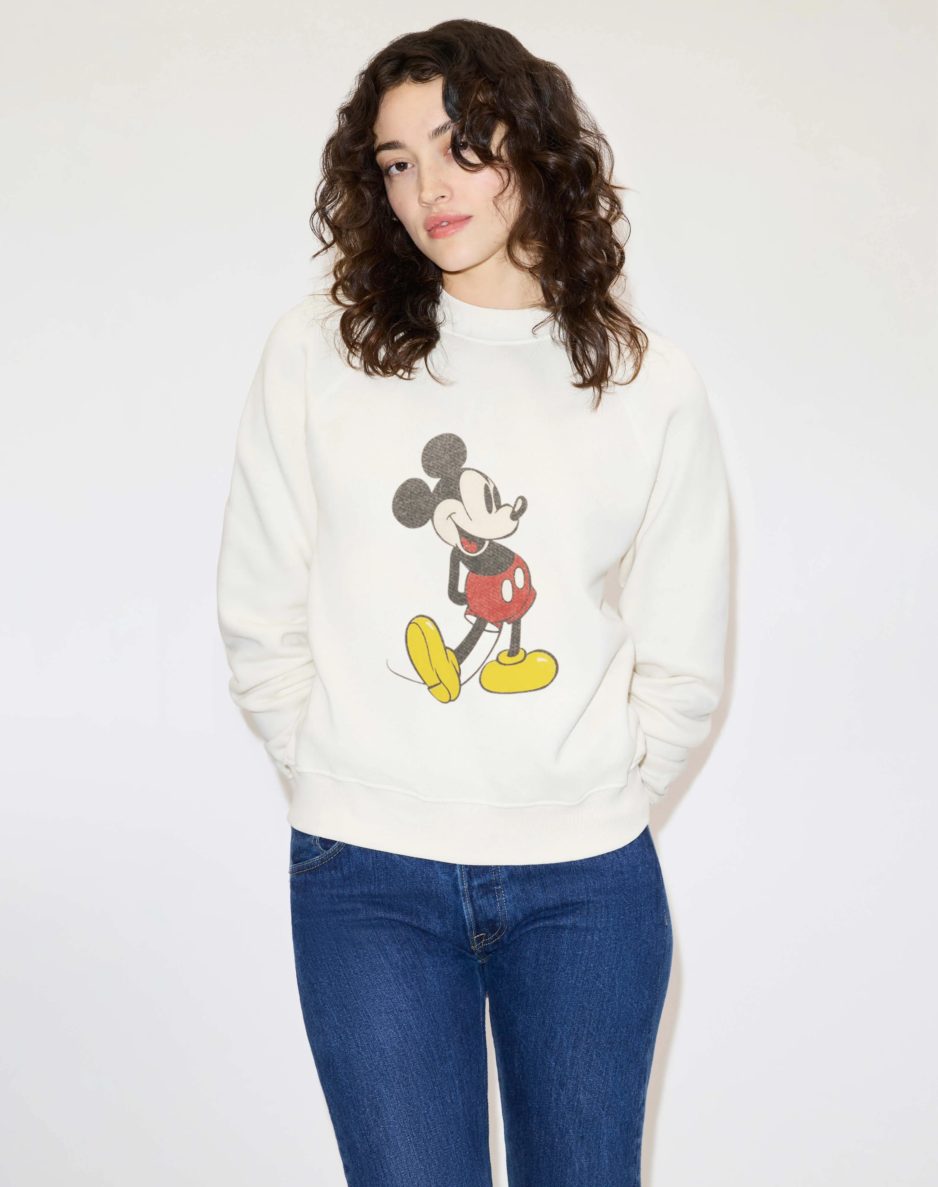 Classic "Mickey Mouse" Crewneck - Vintage White sold by Re/Done product image thumbnail 3