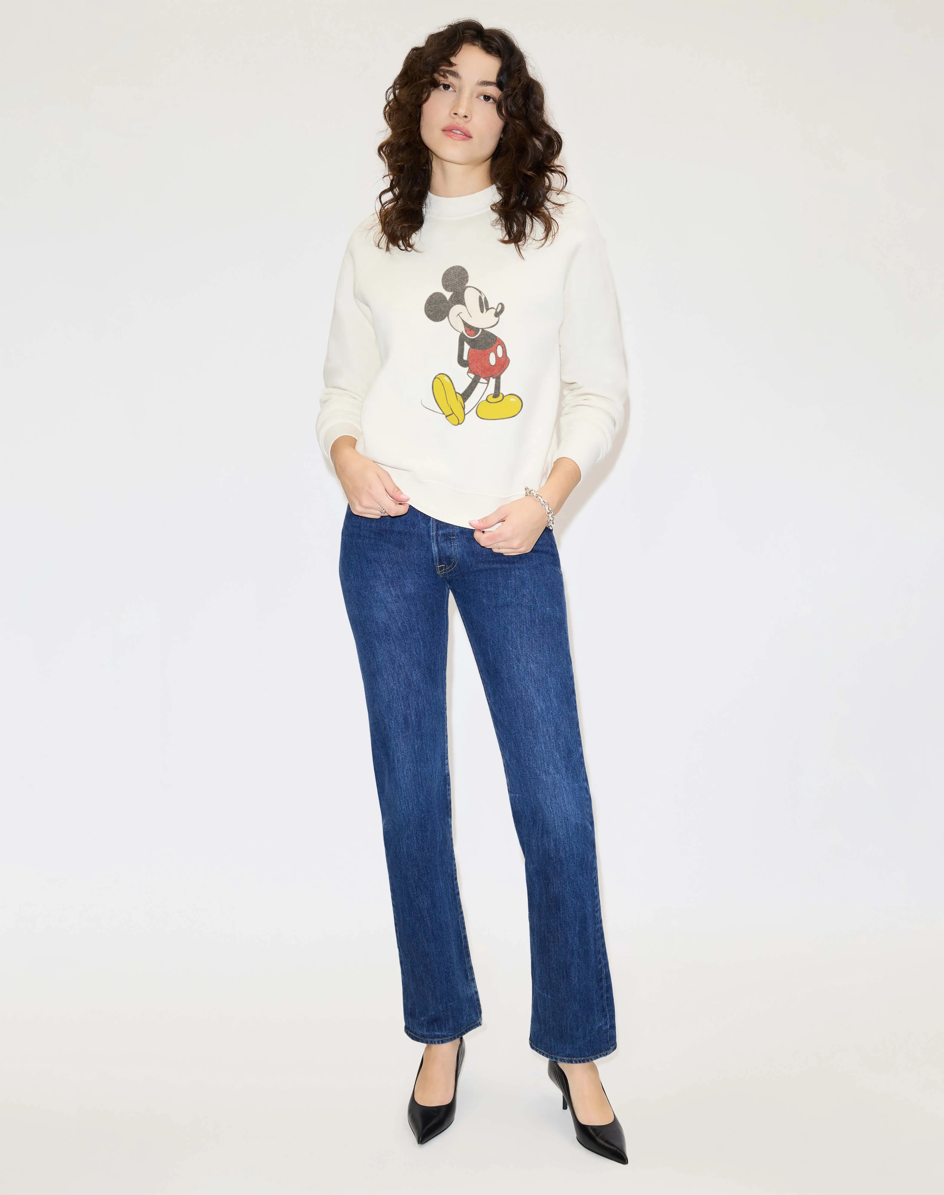 Classic "Mickey Mouse" Crewneck - Vintage White sold by Re/Done product image thumbnail 4